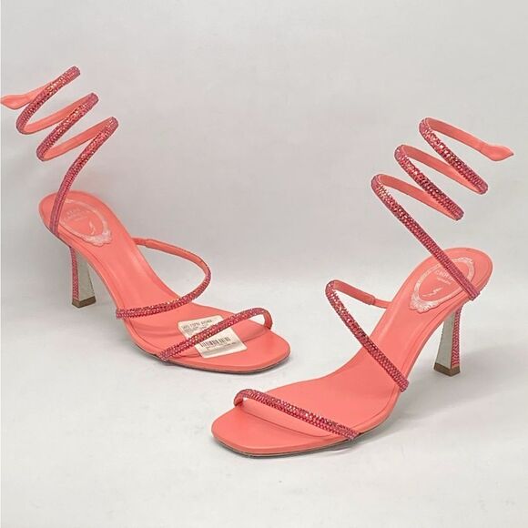 Rene Caovilla Crystal-Embellished Satin Sandals size 38.5 - Picture 4 of 12